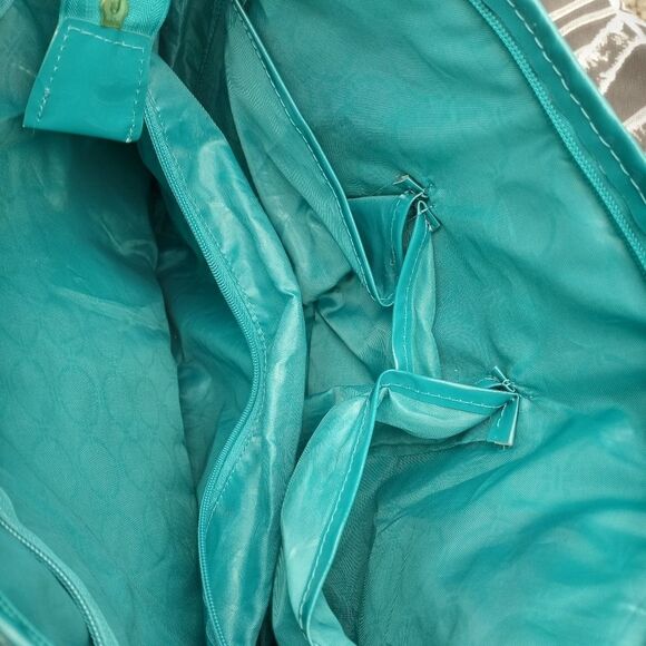 JM New York Nylon Quilted Turquoise Women's Tote B - Picture 7 of 8